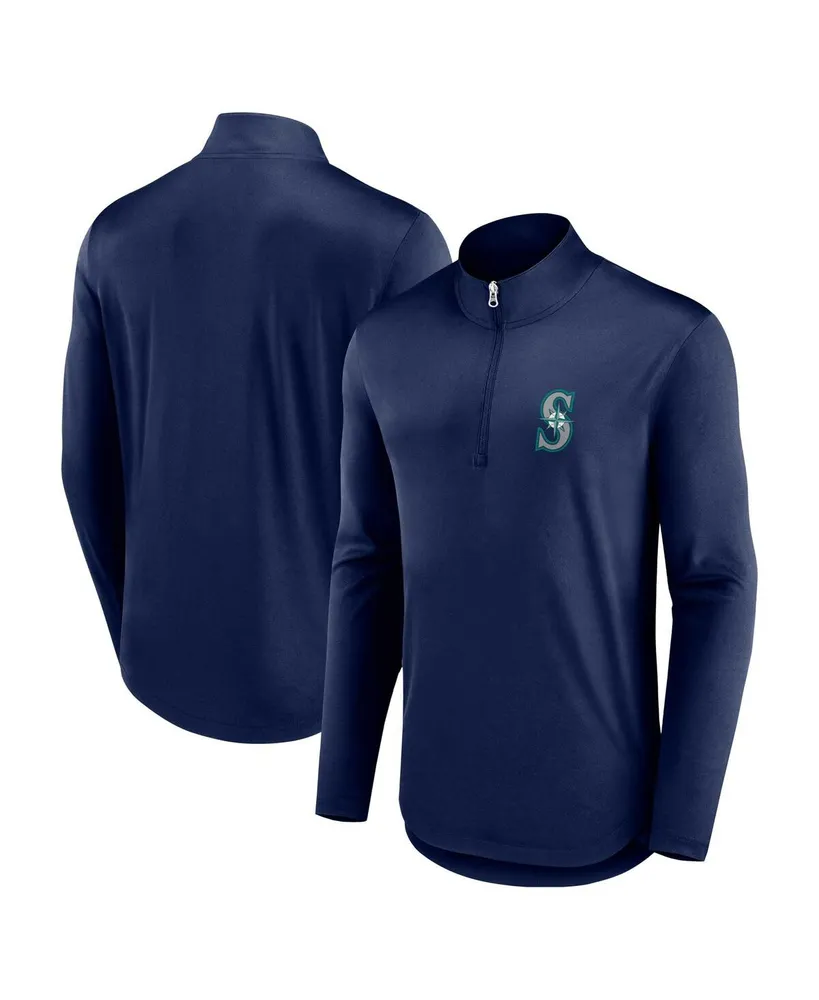 Men's Fanatics Navy Seattle Mariners Quarterback Quarter-Zip Top