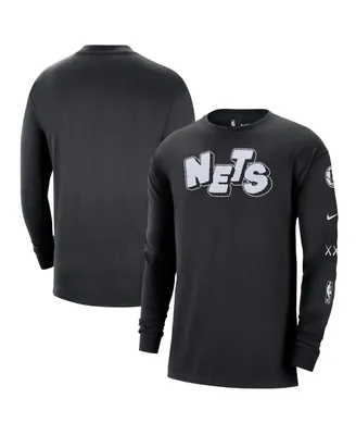 Men's Nike Black Brooklyn Nets 2023/24 City Edition Max90 Expressive Long Sleeve T-shirt