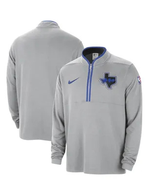 Men's Nike Silver Dallas Mavericks 2023/24 City Edition Authentic Coaches Half-Zip Jacket