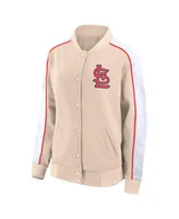 Women's Fanatics Tan St. Louis Cardinals Luxe Lounge Full-Snap Jacket