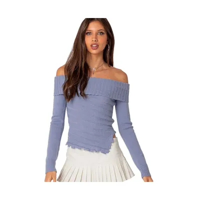 Women's Sonya fold over knit sweater top