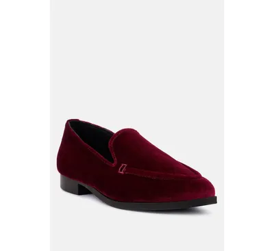 Luxe-lap Womens Velvet Handcrafted Loafers