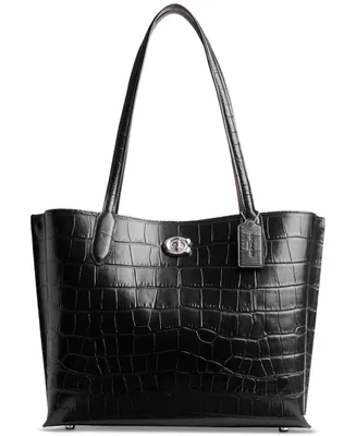 Coach Embossed Croc Leather Willow Tote