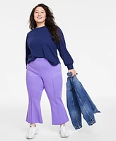 On 34th Trendy Plus Ponte Kick-Flare Ankle Pants, Regular and Short Length