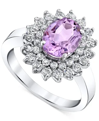Pink Amethyst & White Topaz (2-9/10 ct. t.w. ) Ring in Sterling Silver