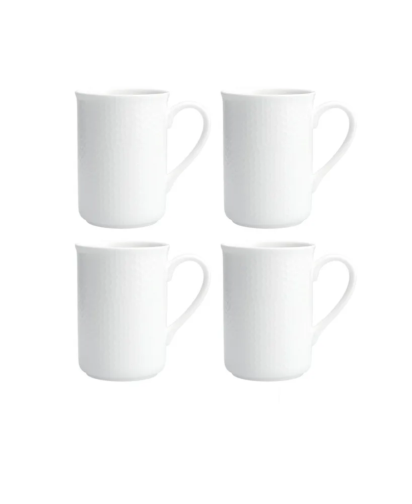 Fortessa Amanda White Embossed Mug 12oz, Set/4