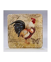 Certified International Gilded Rooster 4-Pc. Salad Plate