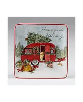 Certified International Home for Christmas 4-Pc. Canape Plate asst.