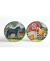 Certified International Clover Farm 4-Pc. Canape Plates asst.