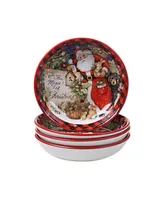 Certified International Magic of Christmas Santa 4 Piece Soup Bowl