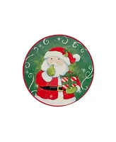 Holiday Magic Santa 4 Piece Canape Plate Set