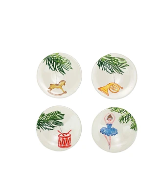 Vietri Nutcrackers Dinnerware Canape Plates, Set of 4