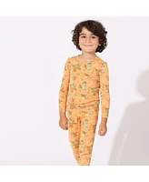 Bellabu Bear Toddler| Child Unisex Kids Pumpkin Set of 2 Piece Pajamas