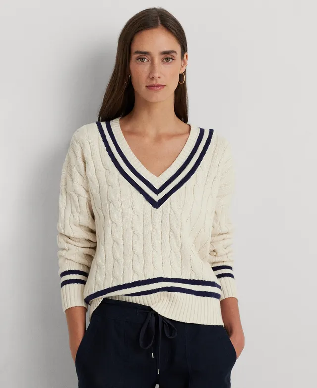 Lauren Ralph Lauren Women's Cable-Knit Turtleneck Sweater - Macy's