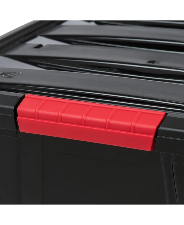 IRIS USA 4 Pack 91qt Large Clear View Plastic Storage Bin with Lid and  Secure Latching Buckles, Red