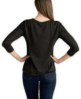 Bcx Juniors' Ruched-Sleeve Tie-Front Top
