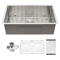 Streamdale Furniture 32 Inch Undermount Sink - 32"X19"X10" Undermount Stainless Steel Kitchen Sink 16 Gauge 10 Inch