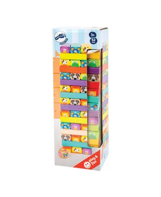 Small Foot Colorful Wooden Wobbling Tower Game