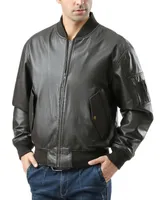 Landing Leathers Men Ma-1 Leather Flight Bomber Jacket