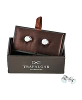 Trafalgar Sutton Mother of Pearl Rhodium Tuxedo Stud Set (4 Pieces)