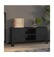 Industrial Tv Stand Black 41.3"x13.8"x16.5" Metal