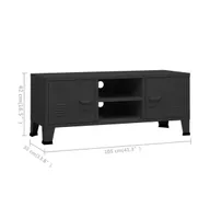 Industrial Tv Stand Black 41.3"x13.8"x16.5" Metal