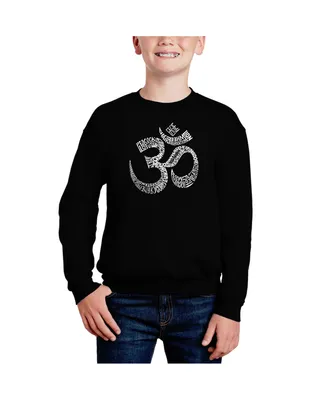 Poses Om - Big Boy's Word Art Crewneck Sweatshirt