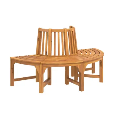 vidaXL Half Round Tree Bench 63" Solid Wood Eucalyptus