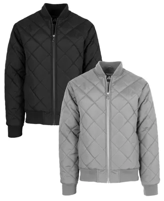 Spire By Galaxy Men's Quilted Bomber Jacket, Pack of 2 - Black