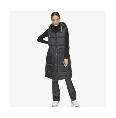 Andrew Marc Women's Kerr Horizontal Rail Quilted Matte Shell Puffer Vest