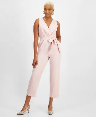 Bar Iii Women's Sleeveless Tie-Waist Jumpsuit, Created for Macy's