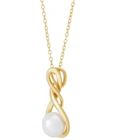 Giani Bernini Cultured Freshwater Pearl (8-1/2mm) 18" Pendant Necklace, Created for Macy's