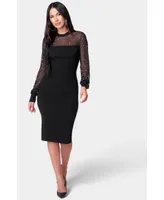 Bebe Women's Pearl Mesh Sweater Dress