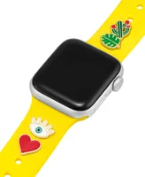WITHit Yellow Smooth Silicone Band with Band Candy Hope Charms designed for Apple Watch 42mm (Series 1-3 only) & 44/45/46/49mm (Ultra & Ultra 2)