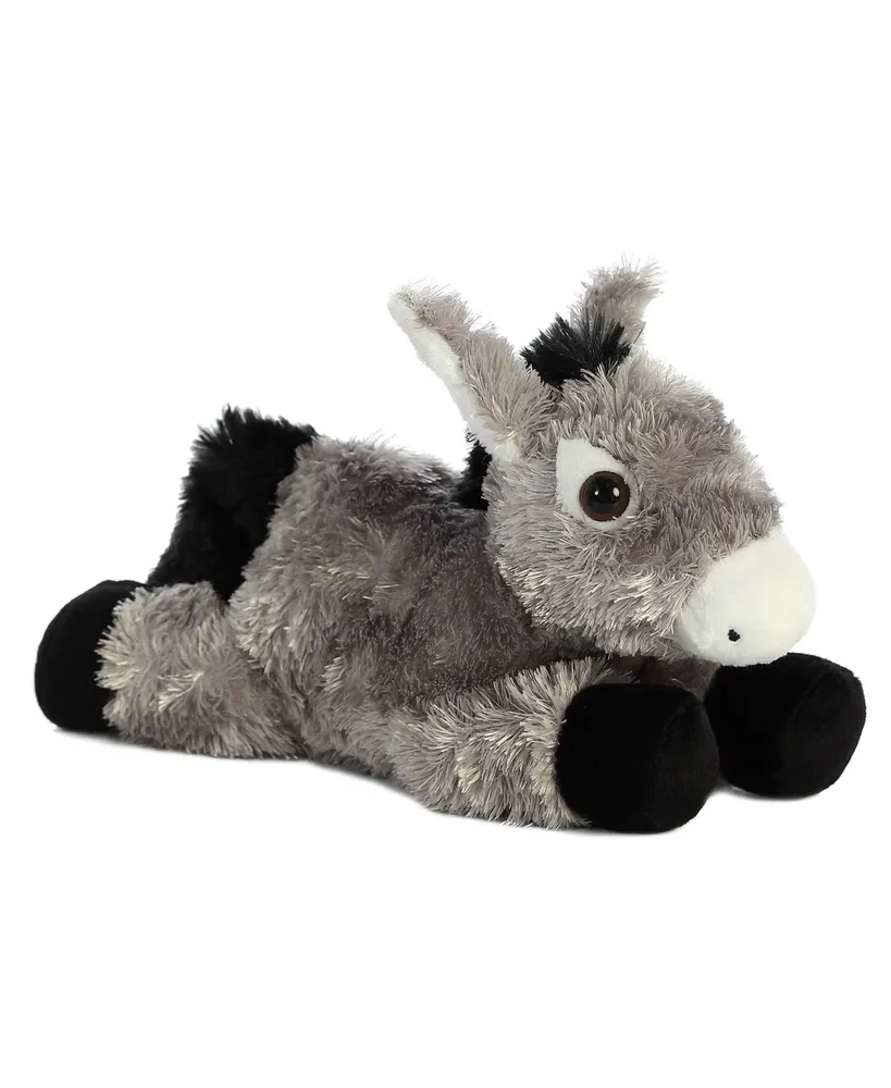 Aurora Small Donkey Flopsie Adorable Plush Toy Gray 8