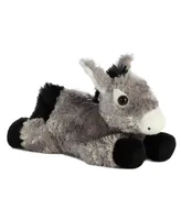 Aurora Small Donkey Flopsie Adorable Plush Toy Gray 8"