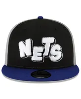 Men's and Women's New Era Black, Navy Brooklyn Nets 2023/24 City Edition 9FIFTY Snapback Adjustable Hat