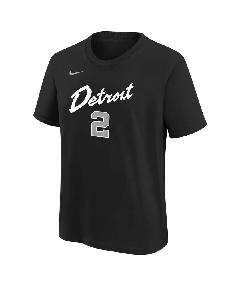 Big Boys Nike Cade Cunningham Black Detroit Pistons 2023/24 City Edition Name and Number T-shirt