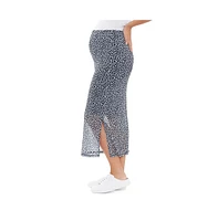 Ripe Maternity Kara Floral Mesh Skirt Navy