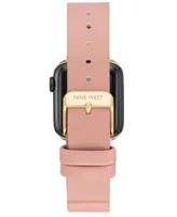 Nine West Women's Pink Polyurethane Leather Band Compatible with 42mm, 44mm, 45mm, Ultra and Ultra 2 Apple Watch - Pink, Rose Gold