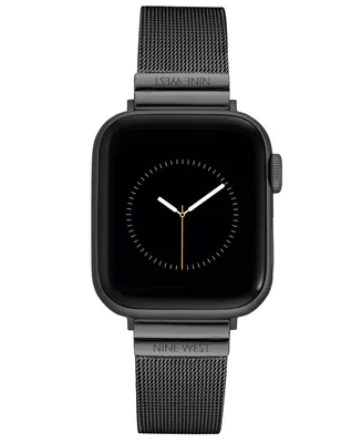 Nine West Women's Dark Gray Stainless Steel Mesh Band Compatible with 42mm, 44mm, 45mm, Ultra and Ultra 2 Apple Watch