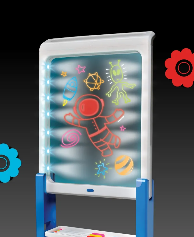 Discovery Kids Led Artist Easel with Removable Glow in the Dark Portable Tablet