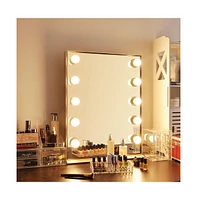 Byootique Lighted Hollywood Vanity Mirror 10pcs Dimmable Led Tabletop Mount Makeup
