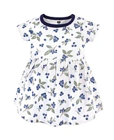 Hudson Baby Toddler Girls Cotton Short-Sleeve Dresses 2pk, Pink Gray Floral
