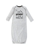 Hudson Baby Boys Cotton Gowns, Mom Dad Moon And Back - Assorted Pre