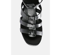Windrush Cage Wedge Leather Sandal Nude