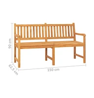 3-Seater Patio Bench with Table 59.1" Solid Teak Wood