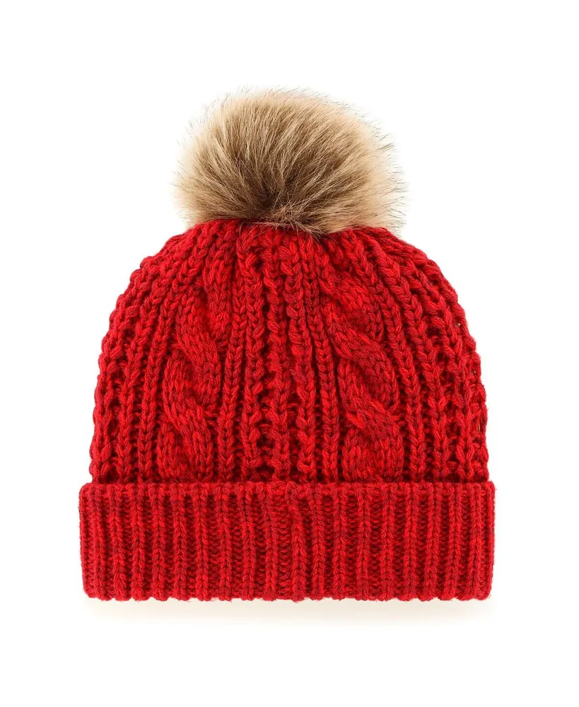 Women's '47 Brand Red Atlanta Hawks Meeko Cuffed Knit Hat with Pom