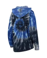 Women's Colosseum Navy Notre Dame Fighting Irish Slow Ride Spiral Tie-Dye Oversized Pullover Hoodie