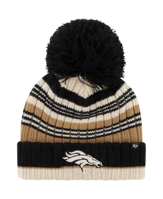 Women's '47 Brand Natural Denver Broncos Barista Cuffed Knit Hat with Pom